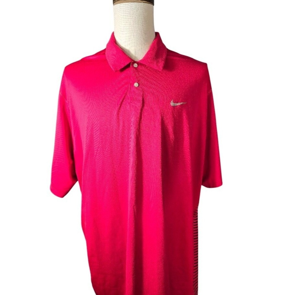 Nike‎ Tiger Woods Collection Polo Shirt Mens XXL Red Dri Fit Golf